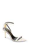 Tom Ford Padlock Naked Pointy Toe Sandal In Chalk