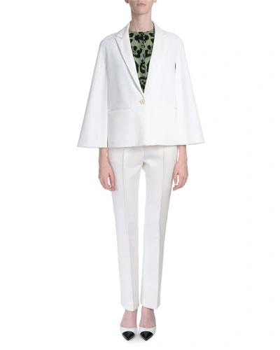 Givenchy Cape-sleeve One-button Jacket, White