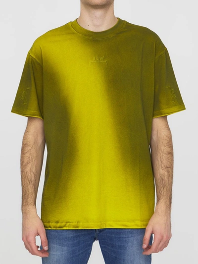 A-cold-wall* A Cold Wall Mens Tuscan Yellow Gradient Logo-embroidered Cotton-jersey T-shirt