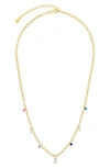 Sterling Forever Ula Charm Necklace In Gold