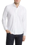 Peter Millar Crown Crafted Sojourn Garment Dye Button-up Shirt In White Coral