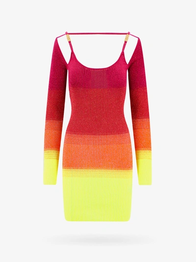 Gcds Lurex Dress With Degradé Effect In Pink