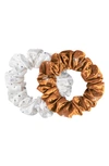 Slip Stardust Crystal-embellished Large Silk Scrunchie Set Of Two
