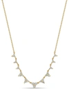 ZOË CHICCO GRADUATED DIAMOND TRIO FRONTAL NECKLACE