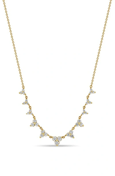 ZOË CHICCO ZOË CHICCO GRADUATED DIAMOND TRIO FRONTAL NECKLACE