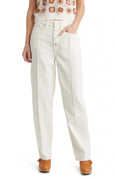 Madewell High Waist Baggy Straight Leg Jeans In Beige