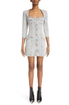 Isabel Marant Vona Stretch Denim Minidress In Gray