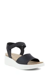 Ecco Flowt Wedge Sandal In Black In Black,black