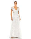 MAC DUGGAL EMBELLISHED LACE UP FLOWY GOWN - FINAL SALE
