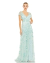 MAC DUGGAL EMBELLISHED LACE UP FLOWY GOWN - FINAL SALE