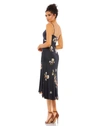 Mac Duggal Floral Sleeveless Midi Dress In Black Multi
