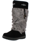 Wanderlust Nika Womens Water Resistant Faux Fur Lined Knee-high Boots In Black