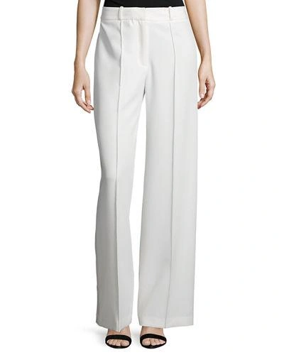 Milly Hayden High-waist Italian Cady Trousers In White