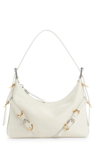 Givenchy Mini Voyou Leather Hobo In White
