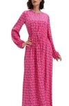 DIANE VON FURSTENBERG SYDNEY LONG SLEEVE MAXI DRESS