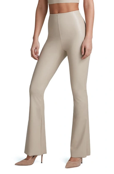 Commando Faux Leather Flare Leggings In Beige