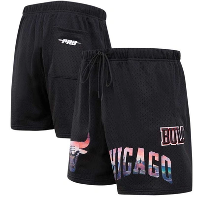 Pro Standard Black Chicago Bulls City Scape Mesh Shorts