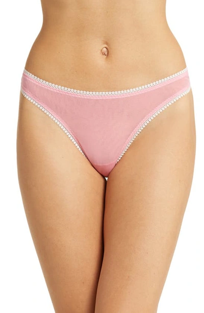On Gossamer Hip-g Mesh Thong In Soft Coral