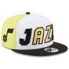 New Era Men's  White, Black Utah Jazz Back Half 9fifty Snapback Hat In White