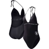 G-III 4HER BY CARL BANKS G-III 4HER BY CARL BANKS BLACK LAS VEGAS RAIDERS FULL COUNT ONE-PIECE SWIMSUIT