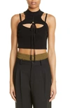 Monse Cut-out Detail Ribbed Top In Black