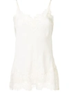 Gold Hawk Lace Trim Vest In White