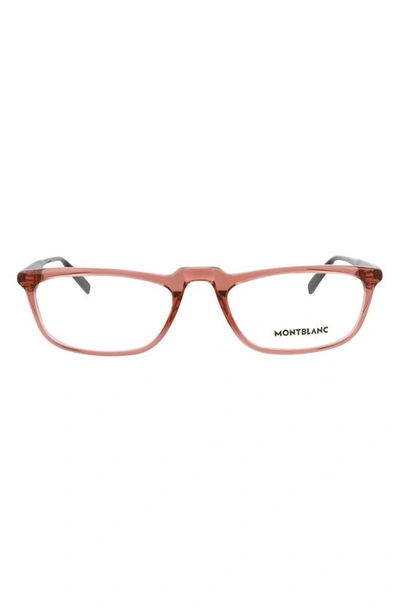Montblanc 54mm Square Optical Glasses In Red