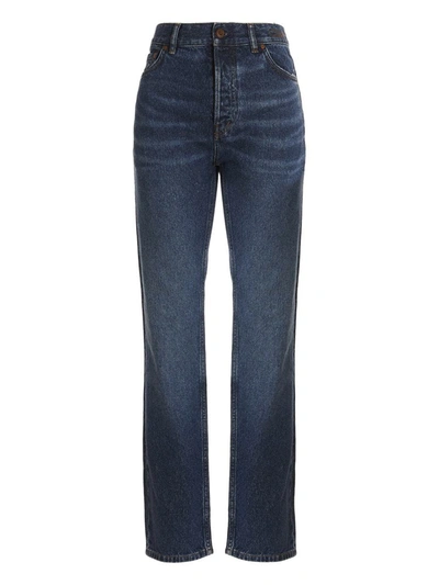 Chloé Embroidered Logo Jeans In Blue