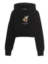Stella Mccartney Ladies Black Tiger-print Cropped Hoodie In Black