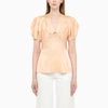 STELLA MCCARTNEY STELLA MCCARTNEY SATIN CREAM-COLOURED TOP