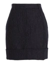 Thom Browne Blue Pinstriped Wool Mini Skirt In Blue