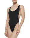 Norma Kamali Scoop-neck Open-back Swimsuit In Black