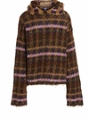 Vitelli Oversized Hooded Sweater Textured Knit In Multicolor