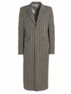 Vtmnts Striped Long Coat Chest Pocket In Gray