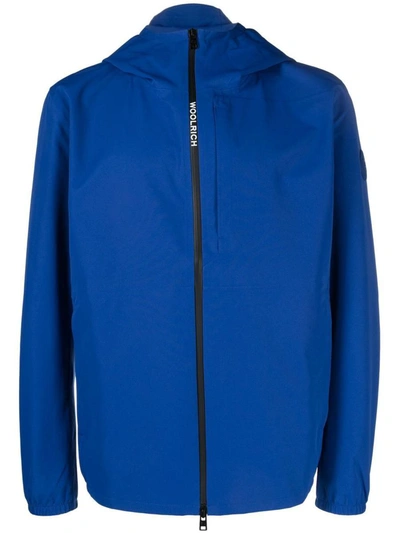 Woolrich Jacket With Logo In Blue