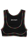 Palm Angels Black Rainbow Miami Sports Top In Black