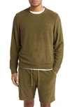 Ugg Coen Brushed Terry Cloth Crewneck Sweatshirt In Burnt Olive