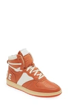 Rhude Rhecess-hi High Top Sneaker In Salmon/ White