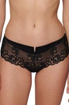 Simone Perele Saga Floral Lace Boyshorts In Black