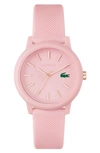 LACOSTE 12.12 SILICONE STRAP WATCH, 36MM