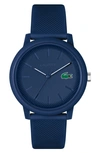 LACOSTE 12.12 SILICONE STRAP WATCH, 42MM