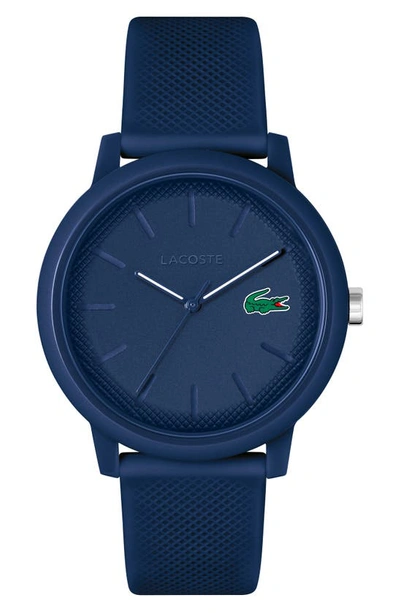 LACOSTE 12.12 SILICONE STRAP WATCH, 42MM