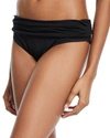 La Blanca Deluxe Island Goddess Reversible Hipster Swim Bikini Bottom In Black
