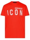 DSQUARED2 RED COTTON ICON T-SHIRT