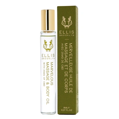 Ellis Brooklyn Marvelous Massage And Body Oil With 100mg Of Full Spectrum Cbd In .27 Fl oz | 8 ml