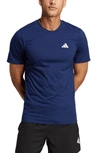 Adidas Originals Train Essentials Feel Ready T-shirt In Dark Blue/ White
