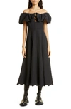 Sea Women's Leona Strapless Off The Shoulder Midi Dress In Black In Black