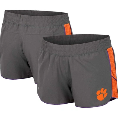 COLOSSEUM COLOSSEUM GRAY CLEMSON TIGERS PULL THE SWITCH RUNNING SHORTS