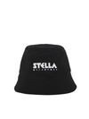 Stella Mccartney Cotton Bucket Hat With Contrasting Print In Black