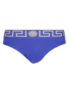 Versace Greek Key Bikini-cut Panty In Blue/gold
